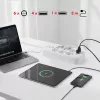Kontaktligzdas MACLEAN MCE391 W — 6 ligzdas, 4×USB-A + 1×USB-C, 3 m kabelis, 110–240V, 2500W, balta
