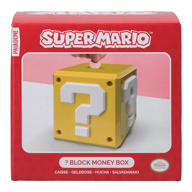 Krājkasīte Paladone Super Mario Question Block dizaina monētu banka