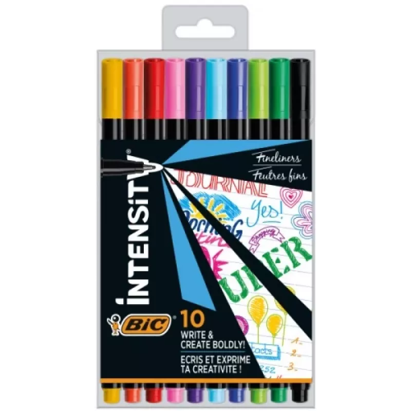 BIC Fineliners INTENSITY FINE BCL daudzkrāsains, 10 krāsu komplekts CEL1011727