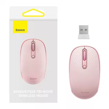 Bezvadu pele Baseus F01B Tri-mode 2.4G BT5.0 1600 DPI (rozā)
