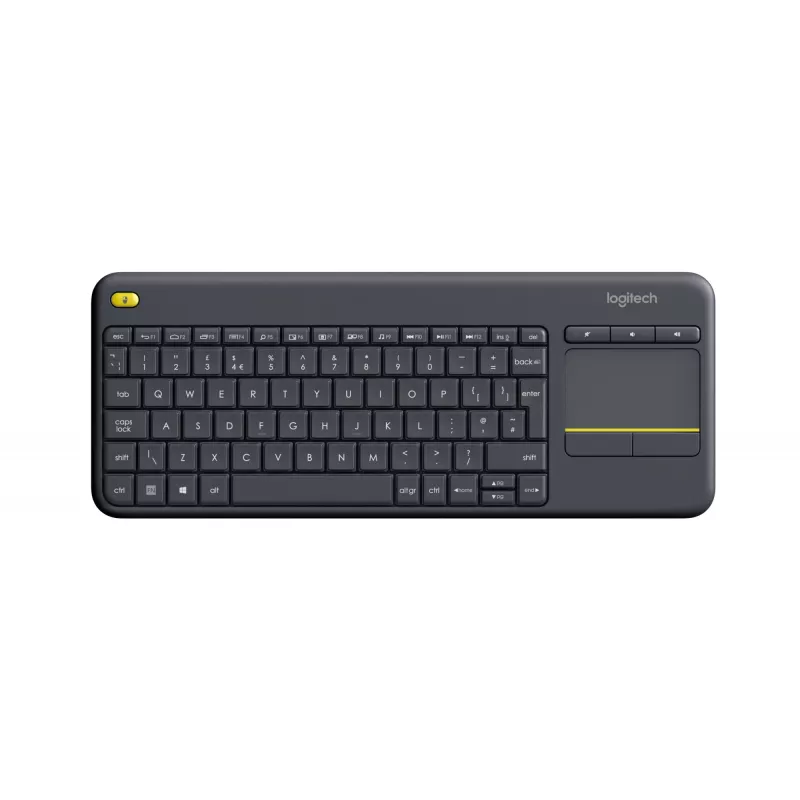 Logitech Wireless Touch Keyboard K400 Plus - Tastatur - mit Touchpad - kabellos - 2.4 GHz - Belgien - Schwarz