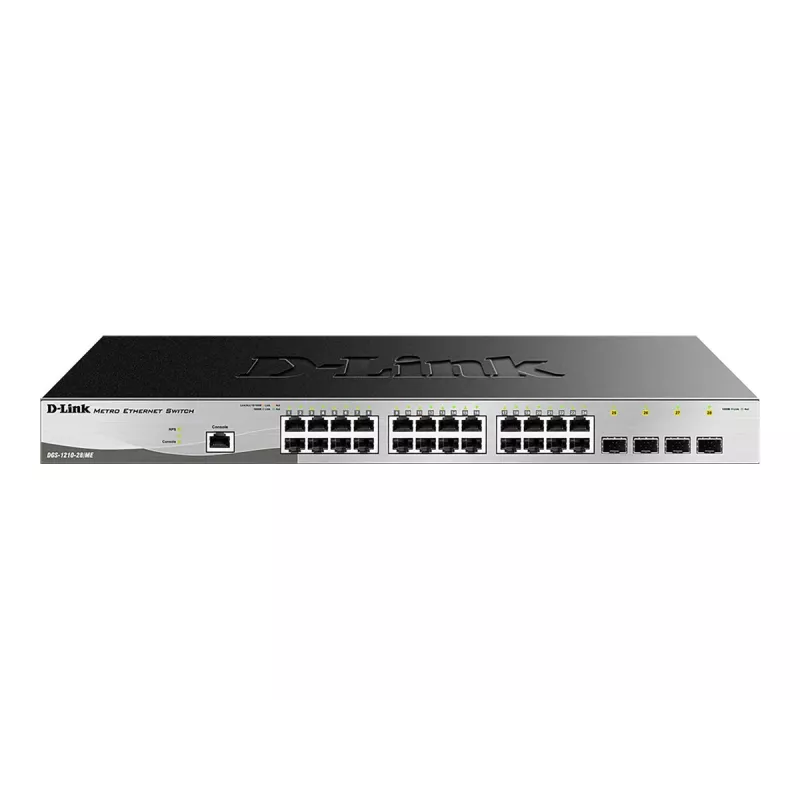 D-Link DGS-1210-28/ME/E tīkla komutators Vadāms L2+ Gigabit Ethernet (10/100/1000) 1U Melns, Pelēks