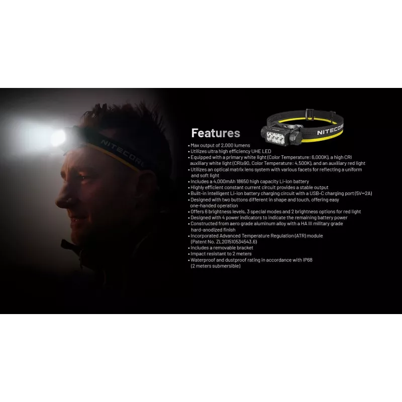 Nitecore HC65 UHE Galvaslampa