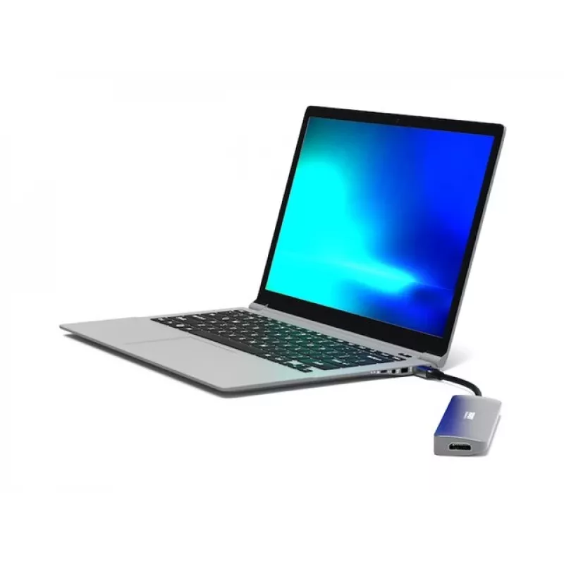 Saskarnes centrmezgls Port Designs 900162 USB Type-C — USB Type-C izeja, 3840x2160@60Hz, 20V/5A ieeja, 117×34×13 mm, sudraba