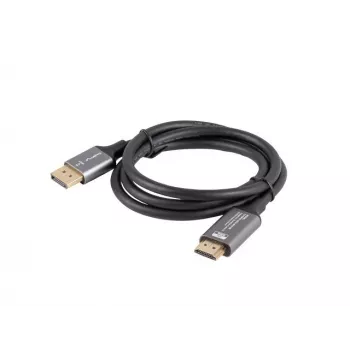 Displayport(M)-HDMI(M) kabelis 1M 4K melns un sudrabains