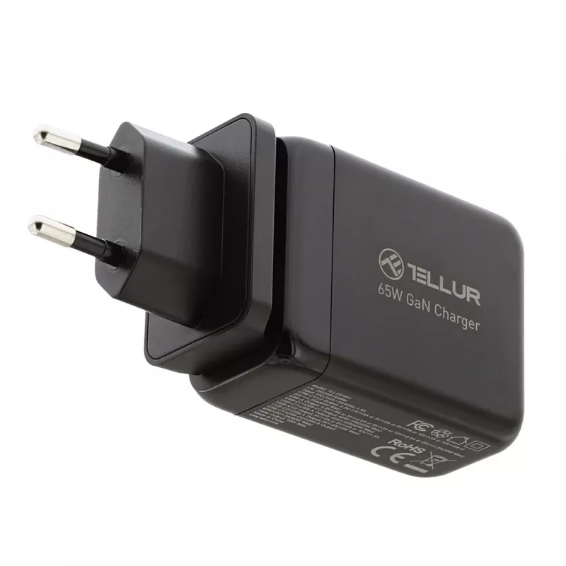 Wall Charger Tellur TLL151451 65W, 3-port (2x USB-C, 1x USB-A)
