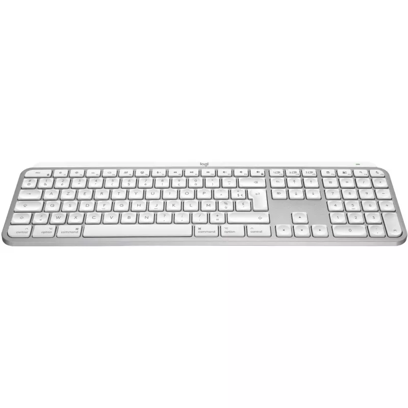 Logitech Master Series MX Keys S for Mac - tastatūra - pilna izmēra - fona apgaismojums - bezvadu - Bluetooth LE - AZERTY - franču - gaiši pelēka (920-011626)
