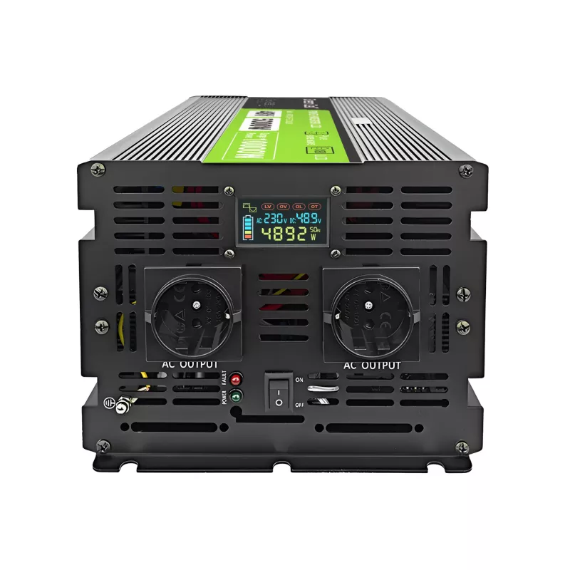 LCD pārveidotājs 48V 5000W/10000W tīrais sinusoidālais vilnis ar displeju
