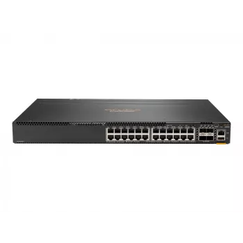 HPE - Aruba sērija - Aruba 6300F - slēdzis - L3 - pārvaldāms - 24 x 10/100/1000 + 4 x 1 Gigabitu / 10 Gigabitu / 25 Gigabitu / 50 Gigabitu SFP56 (augšupsaite / stekēšana) priekšā un sānā uz aizmuguri