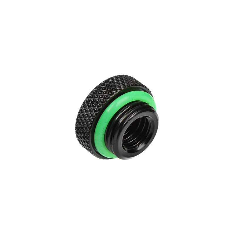 Fitting BitsPower BP-MBWP-C06V2 — Matēti melns misiņa šķidruma dzesēšanas fitting, 18×18×10 mm