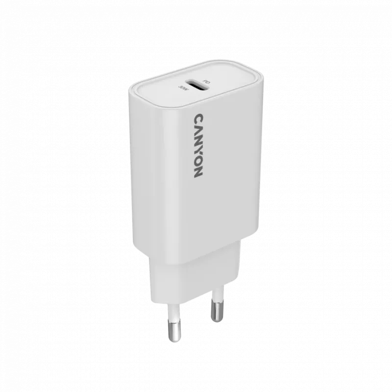 CANYON lādētājs OnCharge 30CL Max Power 30W 1xPD EU Balts