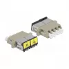 Optiskās šķiedras savienotājs DeLOCK 86904 LC Quad sievišķais-uz LC Quad sievišķais daudzmodu, bēšs