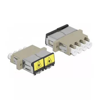 Optiskās šķiedras savienotājs DeLOCK 86904 LC Quad sievišķais-uz LC Quad sievišķais daudzmodu, bēšs