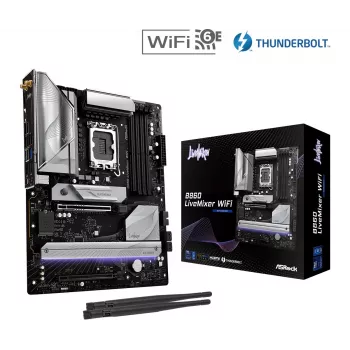 Mātesplate ASRock B860 LiveMixer WiFi — Intel B860, LGA 1851, ATX, DDR5, 4 DIMM, Wi‑Fi 6E, 2.5Gb LAN