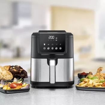 Karstā gaisa fritieris Rommelsbacher FRH 1500 — 5 L, 1500 W, nerūsējošais tērauds/melns