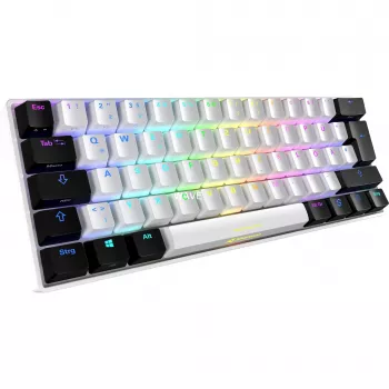 SKILLER SGK50 S4, Gaming tastatūra balta/melna, PT izkārtojums, Kailh Red