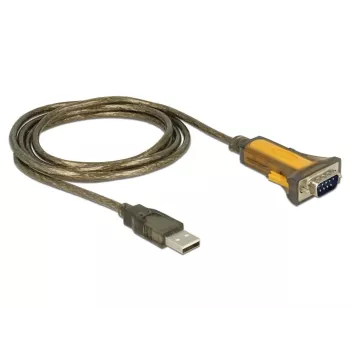 Seriālais kabelis DeLOCK 65840 USB Type-A DB-9 1,5 m melns dzeltens