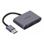 UNITEK V1304A video kabeļa adapteris 0,15 m USB Type-A HDMI + VGA (D-Sub) pelēks