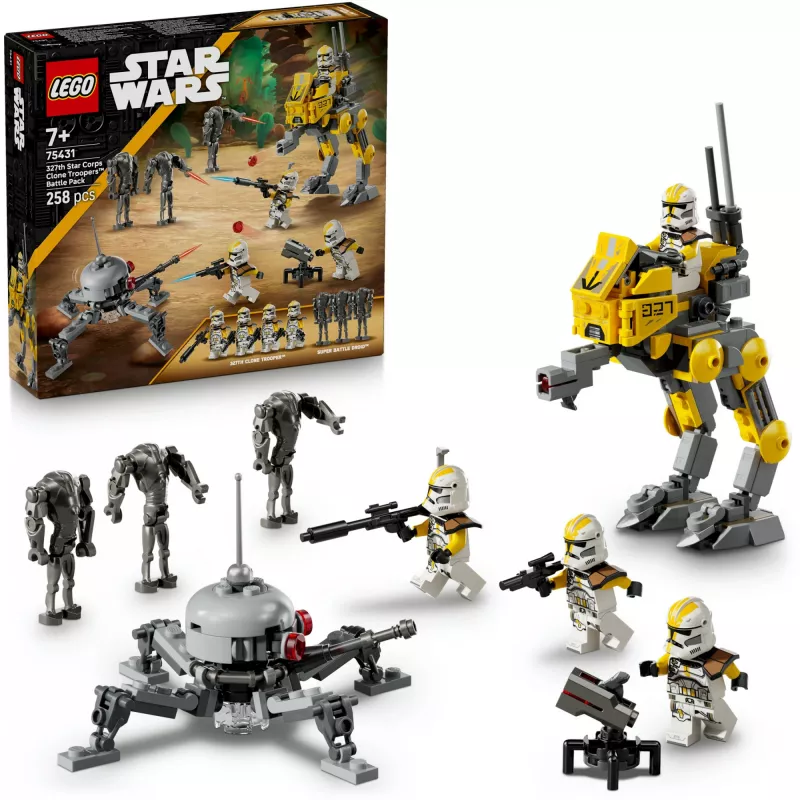 LEGO Star Wars komplekts 327th Star Corps Clone Troopers Battle 75431 — 258 detaļas, 7 minifigūras, vecumam 7+
