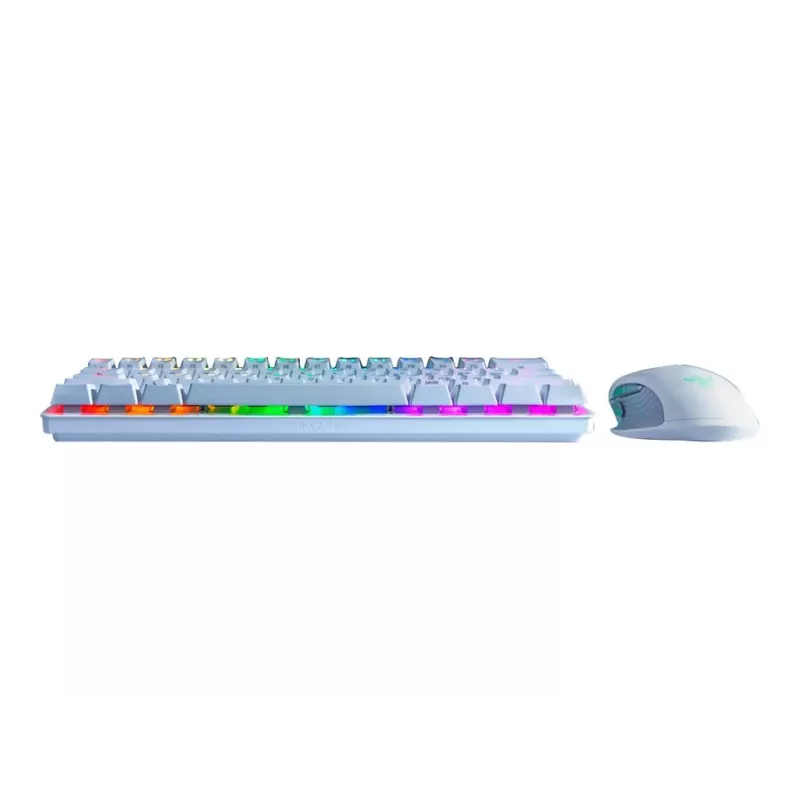 Mehāniskā spēļu tastatūra Razer Huntsman Mini 60% balta USB QWERTY US International optiskie slēdži