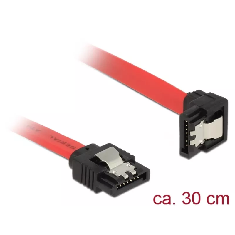 SATA kabelis DeLOCK 83978 0,3 m SATA 7-pin melns/sarkans