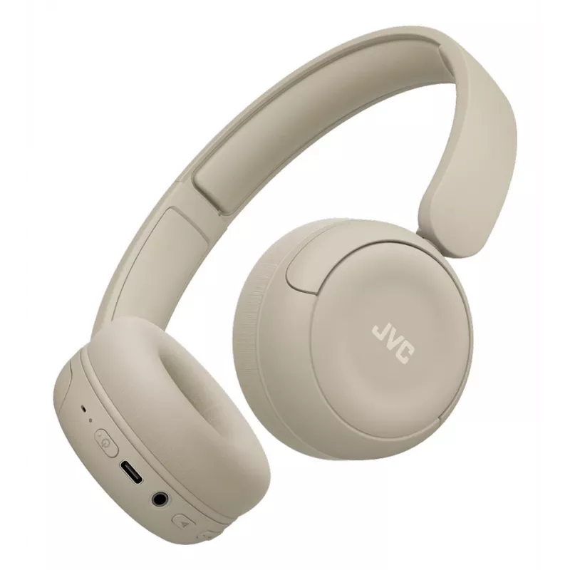 JVC HA-S59W austiņas, vadu un bezvadu, galvas lente, mūzikas/ikdienas lietošanai, USB Type-C, Bluetooth, bēšs