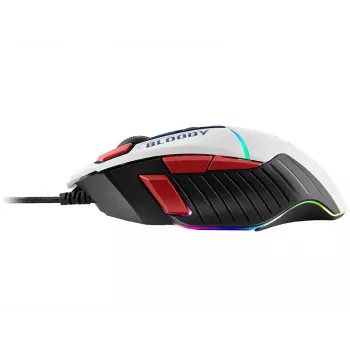 Spēļu pele A4Tech Bloody W95Max USB — labās rokas, balta, 12000 DPI, 1 ms, 250 ips, 125/2000 Hz