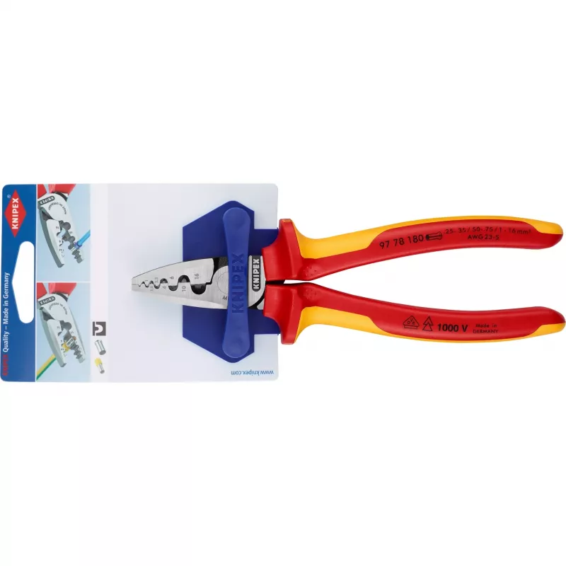 Kabeļa presēšanas kombinētais instruments Knipex 97 78 180