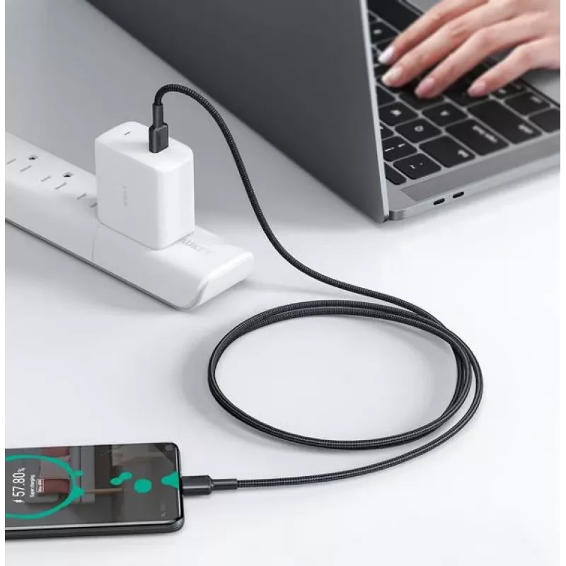USB-C kabelis Aukey CB-CD45 0,9 m — USB Type-C uz USB-A, Quick Charge atbalsts