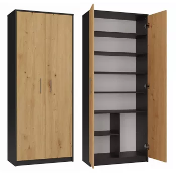 Topeshop OLIV 2D ANT/ART KPL biroja grāmatu skapis
