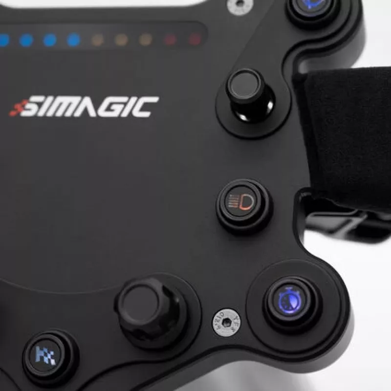 Stūres rats Simagic GTS Alcantara S202 — ar Alcantara pārklāts sim sacīkšu stūres rats, modelis S202