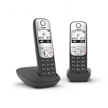 Gigaset A690 Duo analogais tālrunis ar zvanītāja ID, melns, sudrabains
