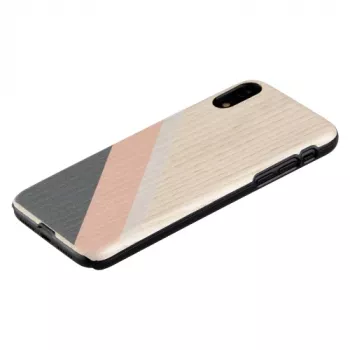 Viedtālruņa maciņš man and wood iPhone XR — rozā uzvalks ar melniem akcentiem