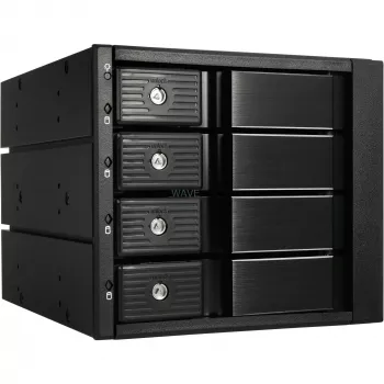 SilverStone SST-FS304-12G ārējais 3,5 collu korpuss, 4 nodalījumu - melns