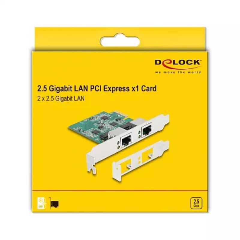 DeLOCK PCI Express x1 karte uz 2 x RJ45 2,5 Gigabit LAN RTL8125 vadu Ethernet