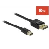 DeLOCK - DisplayPort kabelis - DisplayPort (vīr.) uz Mini DisplayPort (vīr.) - 2 m - Melns - 8K atbalsts