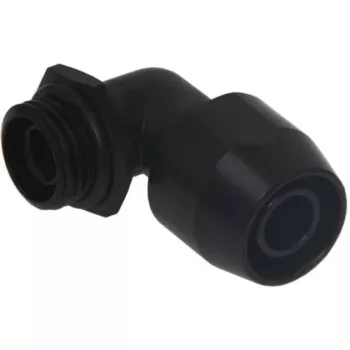 Alphacool HF Screw-In Fitting TPV Metal - 90° Rotatable 12,7/7,6mm - Melna (17455)