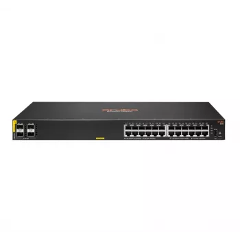 HPE Aruba Networking CX 6100 24G Class4 PoE 4SFP+ 370W pārvaldāms L3 Gigabit Ethernet (10/100/1000) Power over Ethernet (PoE) 1U melns