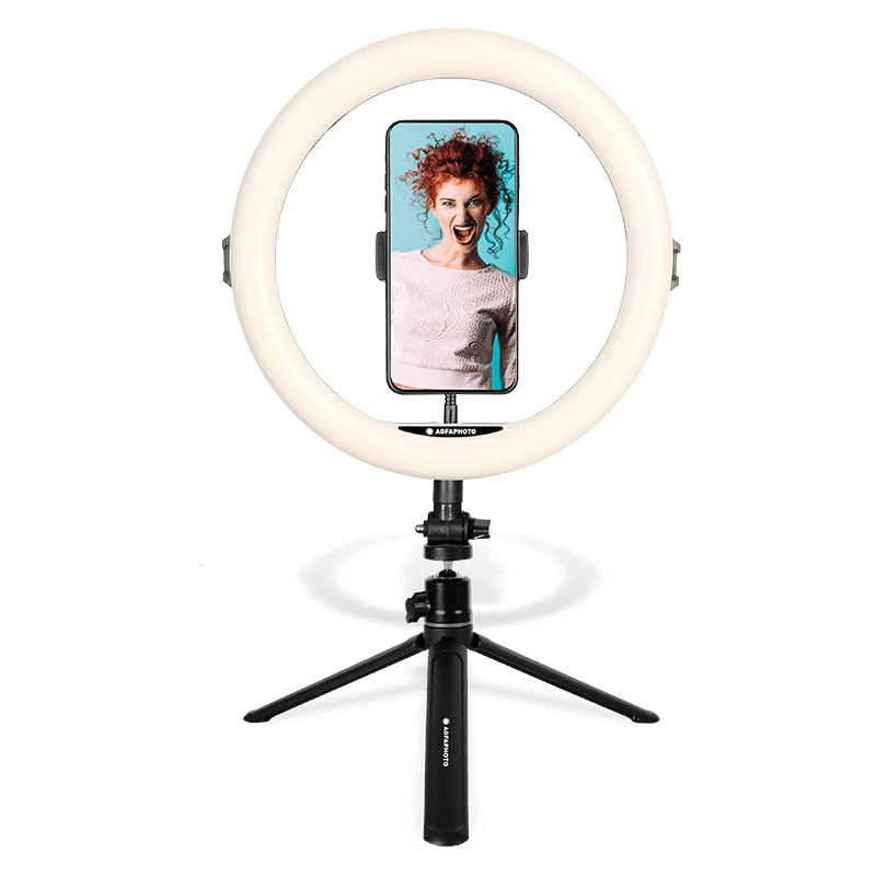 Agfa Arl11 gredzena gaisma 120 LED vlogam + statīvs + tālvadības pults