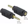 Kabeļu savienotāju pārveidotājs DeLOCK 65996 4,4 mm 5 kontaktu 2,5 mm 4 kontaktu melns