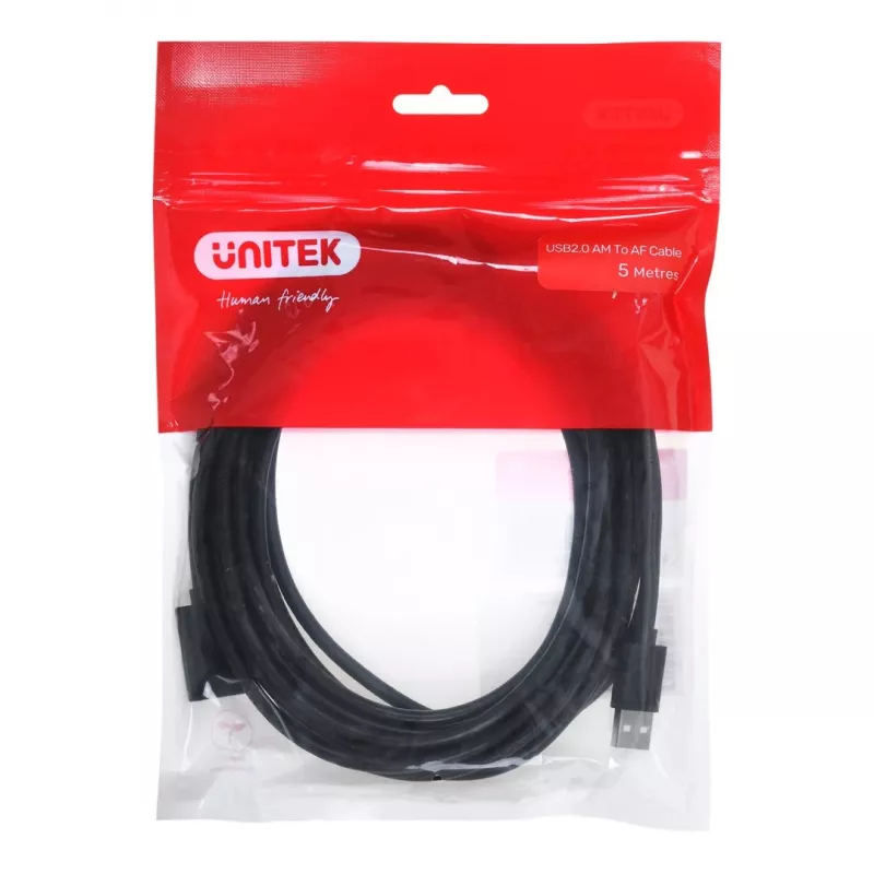 USB pagarinātāja kabelis Unitek Y‑C418GBK 5 m USB A uz USB A USB 2.0, melns