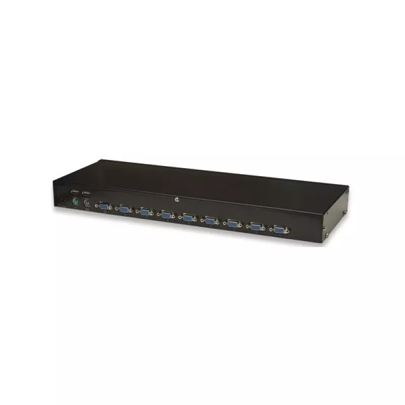Intellinet 8 portu statnes KVM slēdzis, kombinēts USB + PS/2, ekrāna displejs, komplektā kabeļi (EU 2 kontaktu spraudnis)