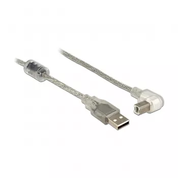 USB kabelis DeLOCK 84811 USB 2.0 0,5 m USB A USB B Sudraba Caurspīdīgs