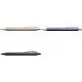 Atsperes piespraužamā lodīšu pildspalva Faber-Castell Essentio — alumīnija korpuss, melna tinte