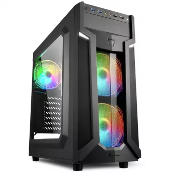 PC korpuss Sharkoon VG6-W RGB Midi Tower melns