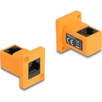 DeLOCK D veida modulis RJ45 ligzda–ligzda 90° leņķī oranžs