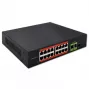 Ethernet PoE komutators QOLTEC 16x RJ45, 2x RJ45 uplink, 1x SFP (MPN 52291)