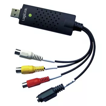 LogiLink USB 2.0 a/V Grabber. USB a/M Zu 3xCinch + MiniDIN5/F. Melns