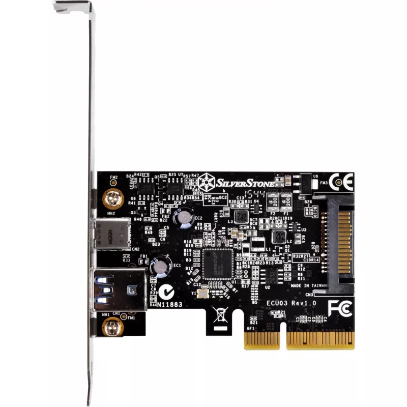 SilverStone ECU03 - USB adapteris - PCIe 2,0 x2 Low Profile - USB-C 3,1 x 1 + USB-C x 1 (SST-ECU03)