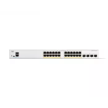Cisco Catalyst 1200-24FP-4G viedais slēdzis, 24 porti GE, pilns PoE, 4x1GE SFP, ierobežota mūža aizsardzība (C1200-24FP-4G)